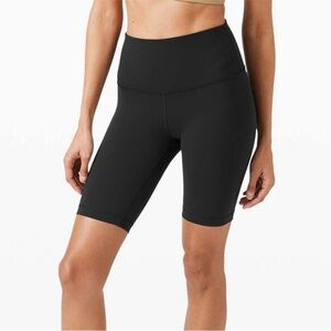 Lululemon Black Wunder Train High Rise Biker Short 8"